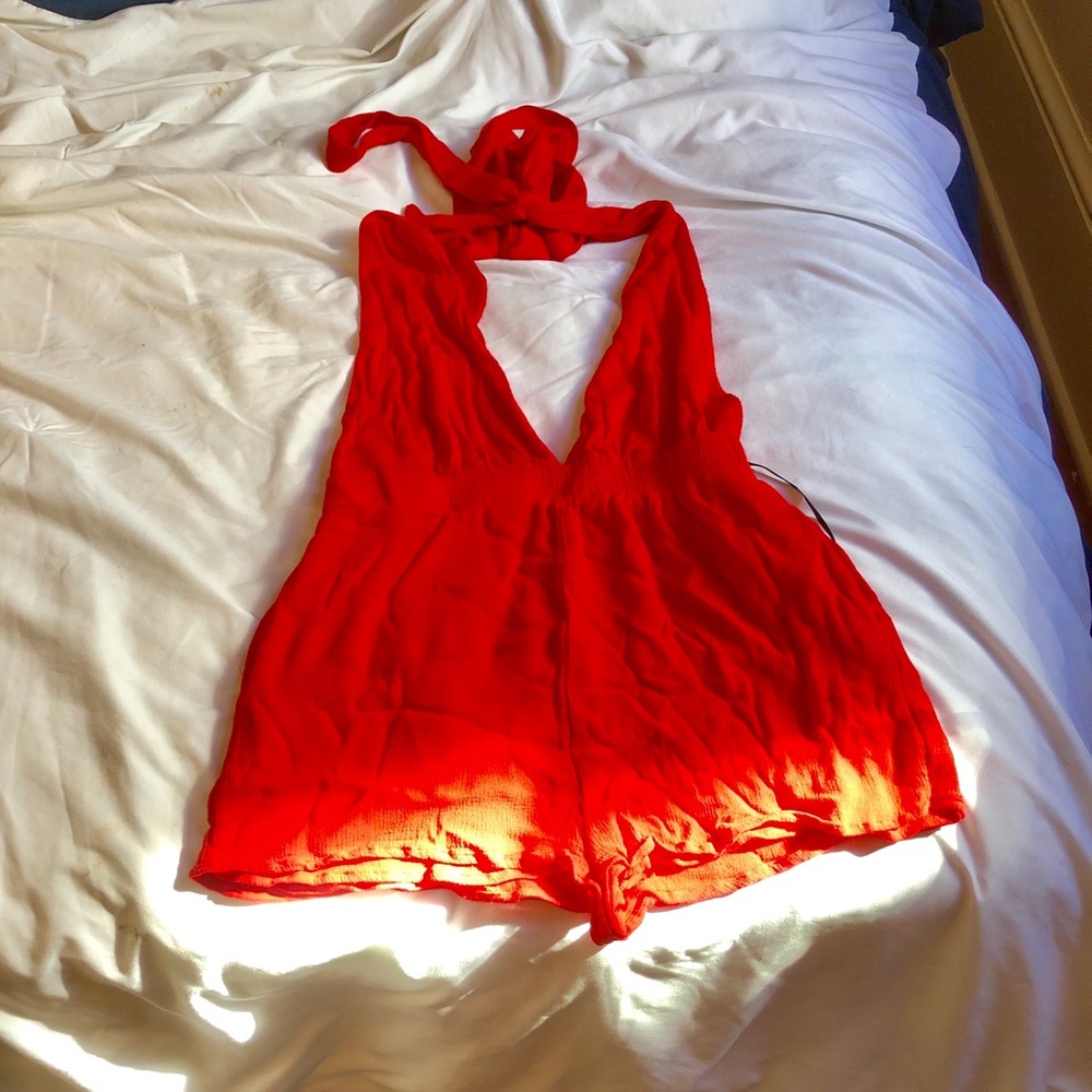 NWOT Milos Red Convertible Halter Romper